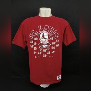 Vintage 80's Nutmeg Printed T-Shirt St.Louis Cardinals,Color:Red,Size:XL